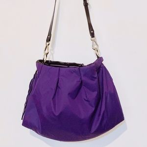 Furla Vintage Drawcord Tassel Bag Purple Nylon